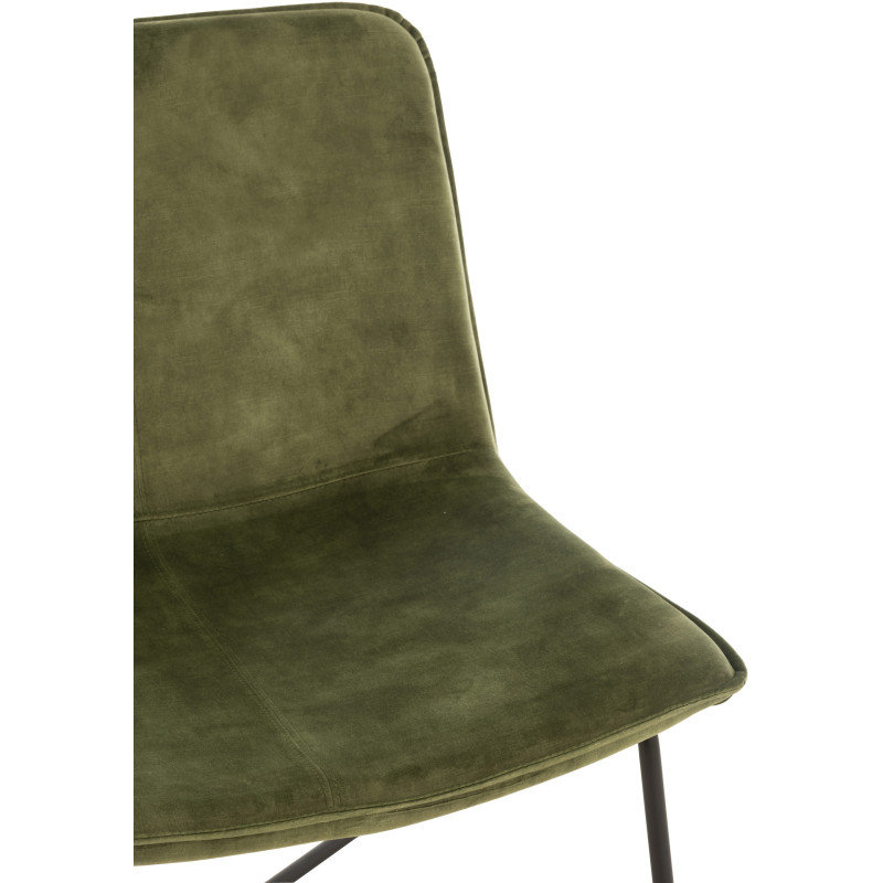 Fauteuil Bas Isabel en Tissu Vert Métal Noir - 4