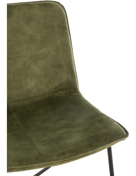 Fauteuil Bas Isabel en Tissu Vert Métal Noir - 4