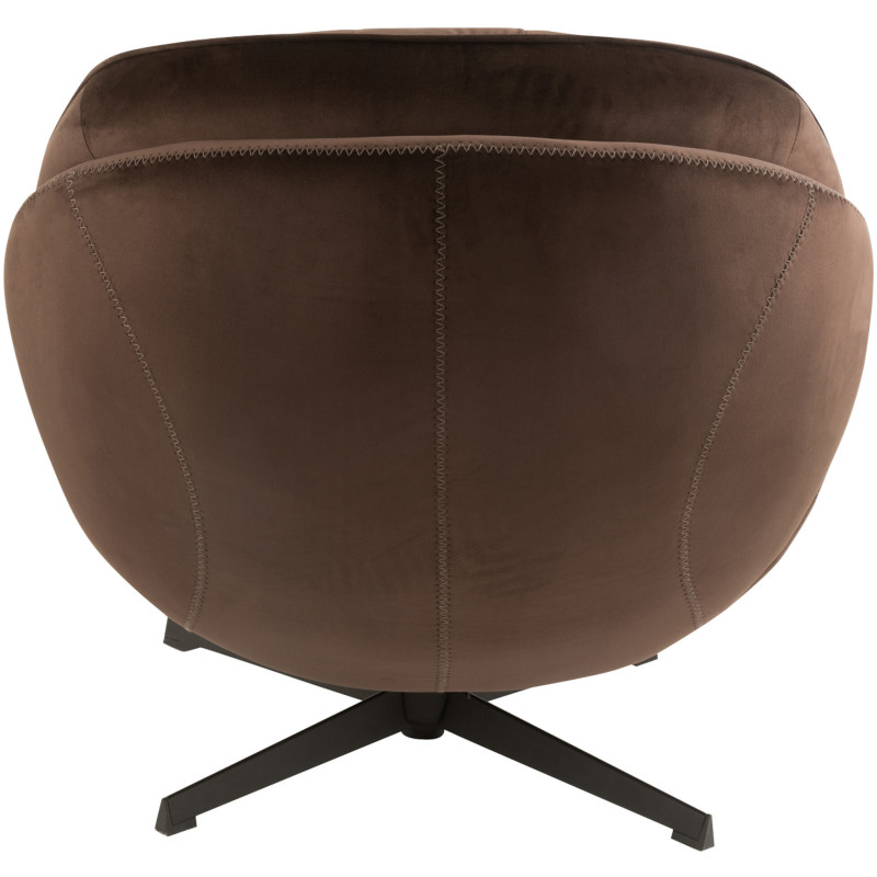 Fauteuil Relax Fred en Tissu Marron foncé Métal Noir - 4