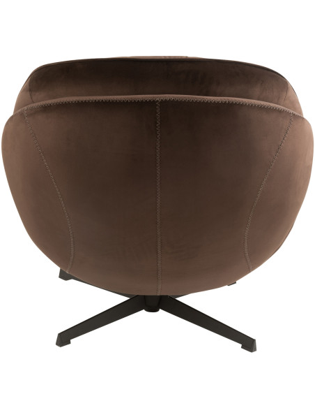 Fauteuil Relax Fred en Tissu Marron foncé Métal Noir - 4