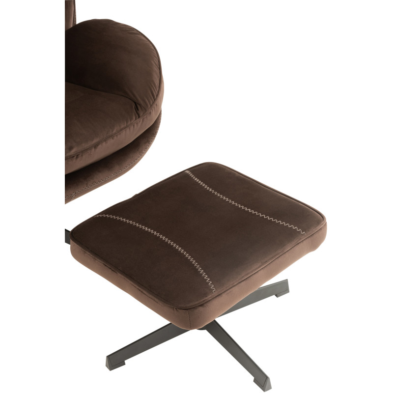 Fauteuil Relax Fred en Tissu Marron foncé Métal Noir - 5