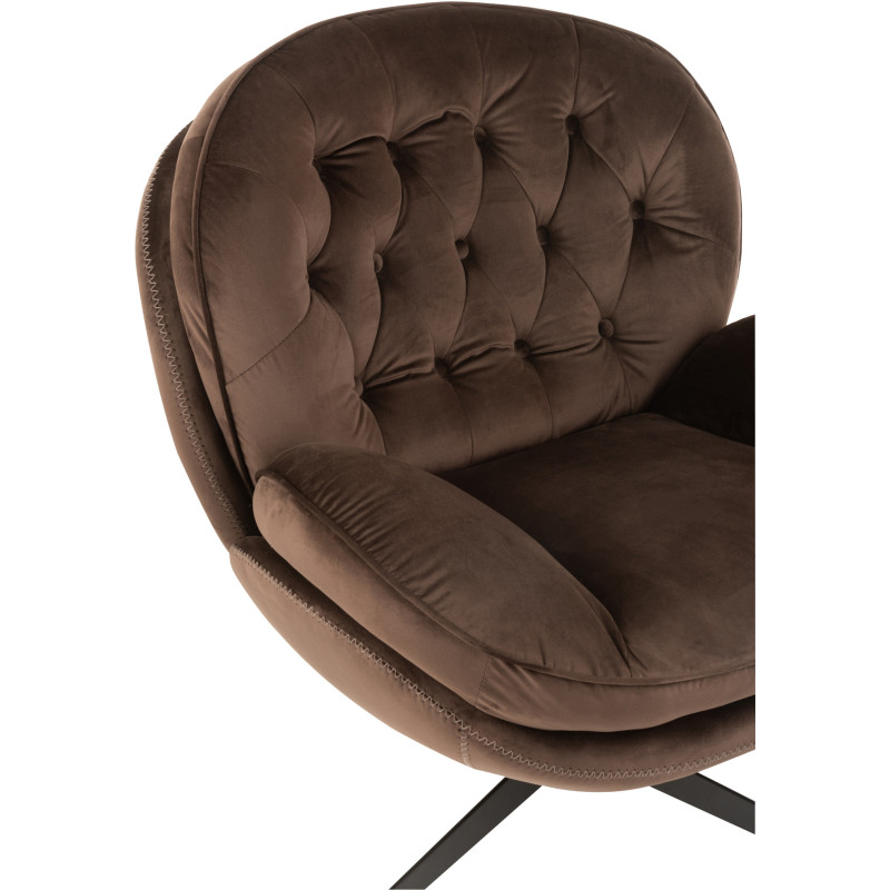 Fauteuil Relax Fred en Tissu Marron foncé Métal Noir - 6