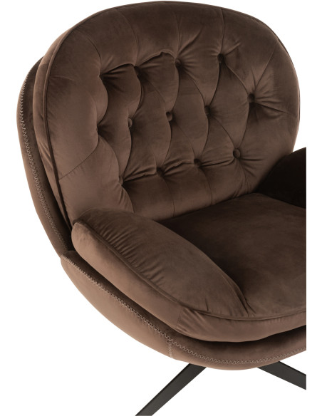 Fauteuil Relax Fred en Tissu Marron foncé Métal Noir - 6
