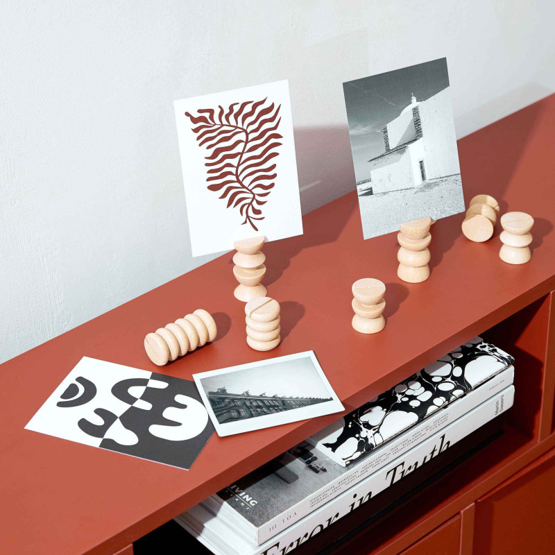 Porte photo original Hauteur 6 cm en Bois Naturel Totem 3 - 4