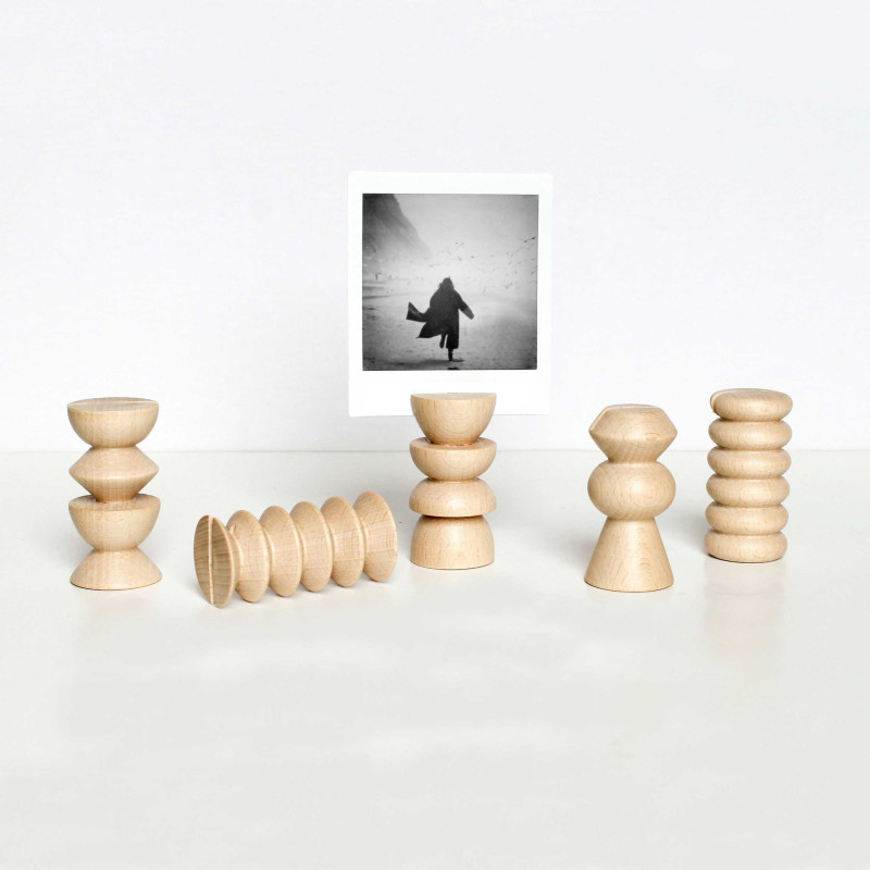 Porte photo original Hauteur 6 cm en Bois Naturel Totem 3 - 6