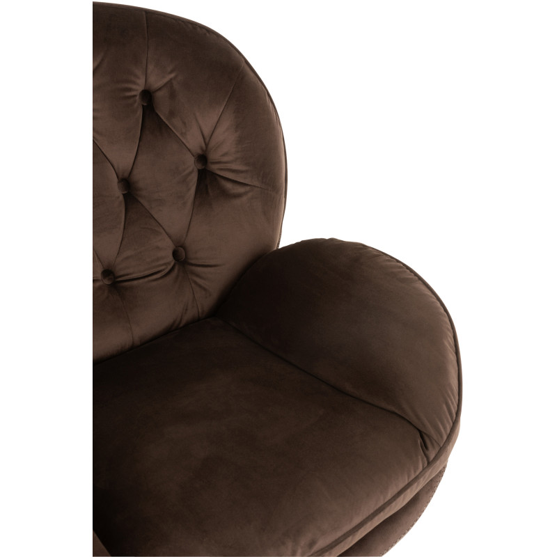 Fauteuil Relax Fred en Tissu Marron foncé Métal Noir - 7