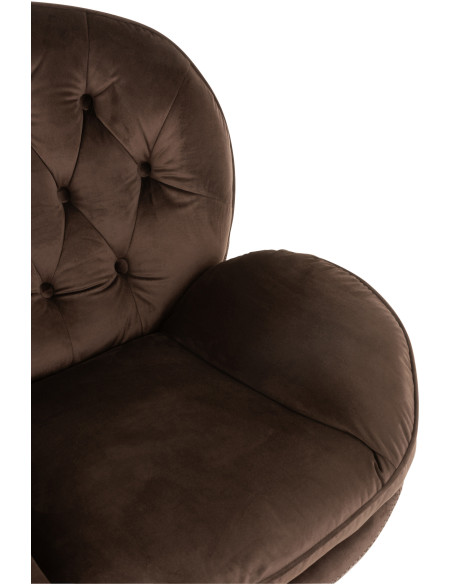 Fauteuil Relax Fred en Tissu Marron foncé Métal Noir - 7