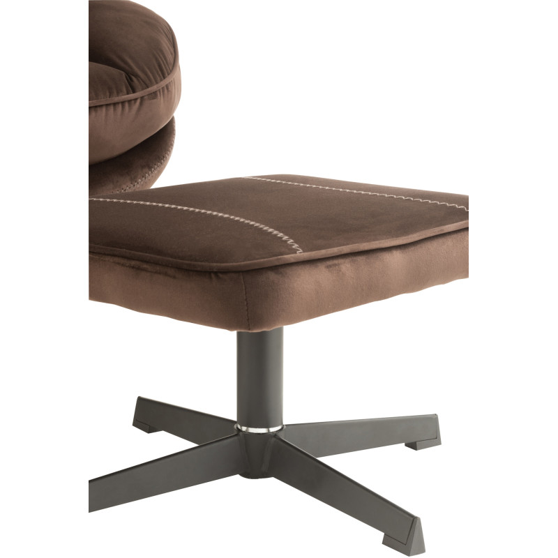 Fauteuil Relax Fred en Tissu Marron foncé Métal Noir - 8