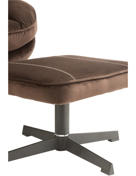 Fauteuil Relax Fred en Tissu Marron foncé Métal Noir - 8