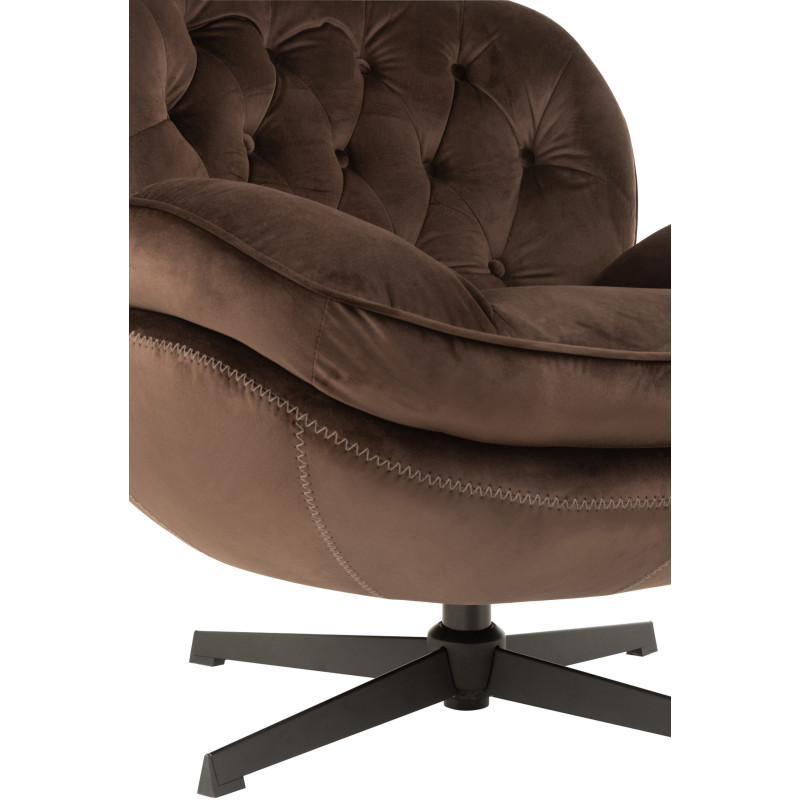 Fauteuil Relax Fred en Tissu Marron foncé Métal Noir - 9