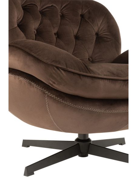 Fauteuil Relax Fred en Tissu Marron foncé Métal Noir - 9