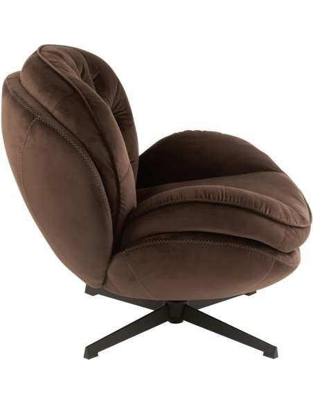 Fauteuil Relax Fred en Tissu Marron foncé Métal Noir - 10