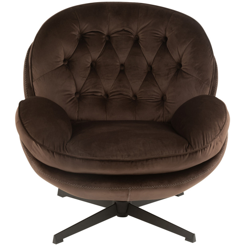 Fauteuil Relax Fred en Tissu Marron foncé Métal Noir - 11
