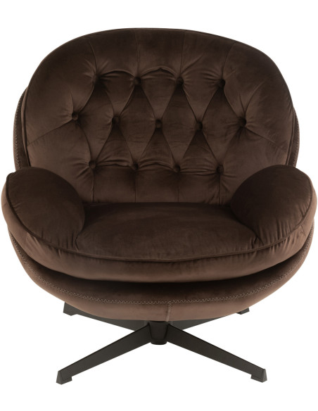 Fauteuil Relax Fred en Tissu Marron foncé Métal Noir - 11
