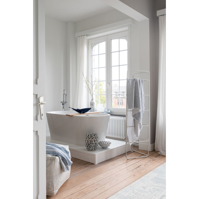 Vase design blanc reflets bleus en céramique 33 cm - 2