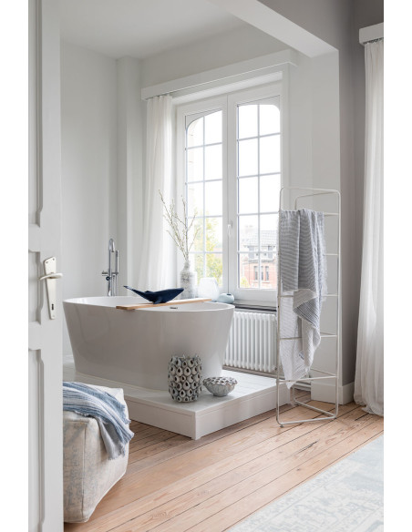 Vase design blanc reflets bleus en céramique 33 cm - 2