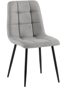 Chaise moderne en Tissu Gris clair Métal Noir Mat Delphine - 1