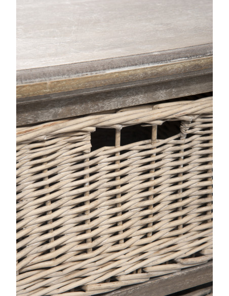 Meuble TV 2 tiroirs 2 niches Brighton en Bois de paulownia Naturel - 4