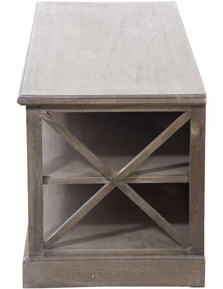 Meuble TV 2 tiroirs 2 niches Brighton en Bois de paulownia Naturel - 6