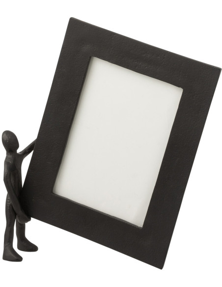 Cadre photo Bonhomme Huma en Métal Noir pour photo 13x18 - 1