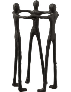 Statue déco Personnages en cercle Huma en Métal Noir - 1