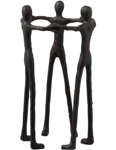 Statue déco Personnages en cercle Huma en Métal Noir - 1