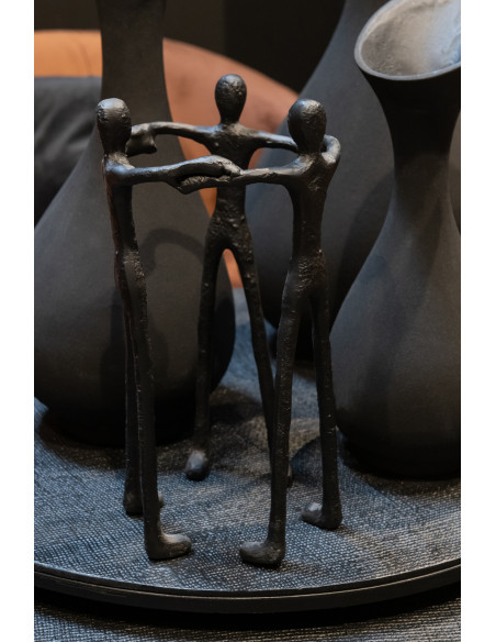Statue déco Personnages en cercle Huma en Métal Noir - 2