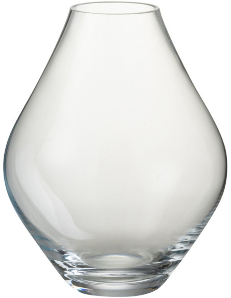 Vase Ovale Abby Hauteur 25 cm en Verre Transparent - 1