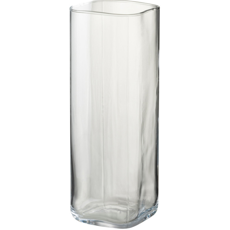 Vase Carré Squara Hauteur 30 cm en Verre Transparent - 1