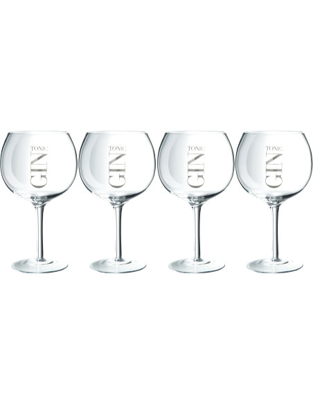 Verre à Gin Tonic Lemy en Verre Transparent Argenté (Lot de 4) - 1