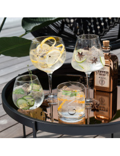 Verre à Gin Tonic Lemy en Verre Transparent Argenté (Lot de 4) - 2