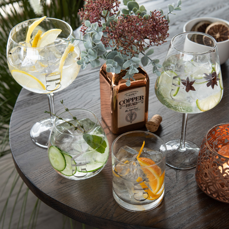 Verre à Gin Tonic Lemy en Verre Transparent Argenté (Lot de 4) - 3