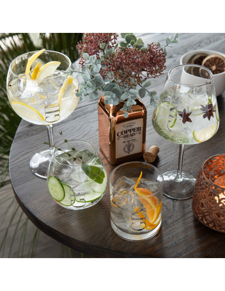 Verre à Gin Tonic Lemy en Verre Transparent Argenté (Lot de 4) - 3