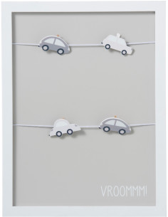 Pêle-mêle mural Vroommm en Bois Gris Blanc pour photo - 1