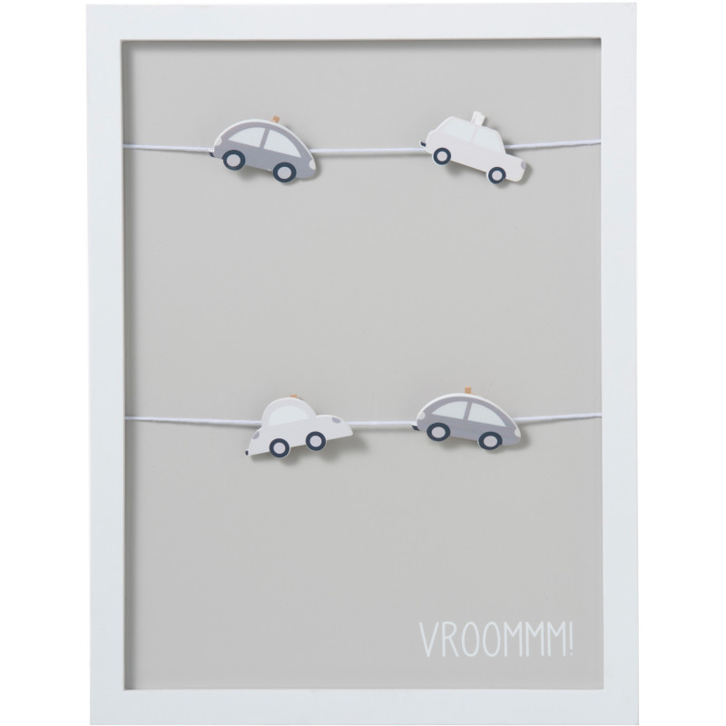 Pêle-mêle mural Vroommm en Bois Gris Blanc pour photo - 1