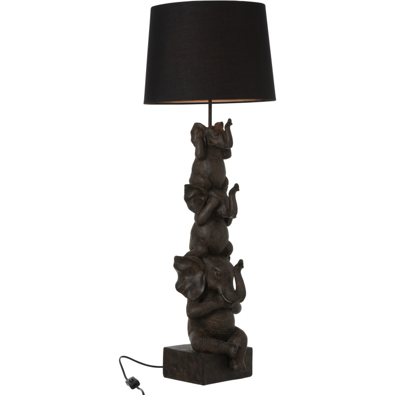 Lampe à poser Éléphants Tika en Résine Marron Polyester Noir - 2