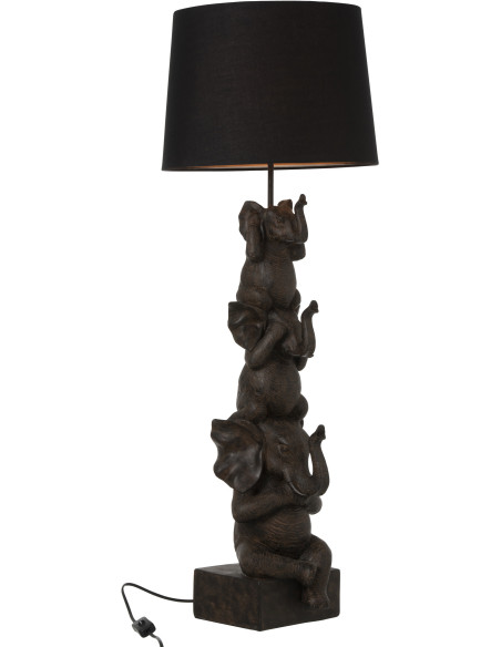 Lampe à poser Éléphants Tika en Résine Marron Polyester Noir - 2
