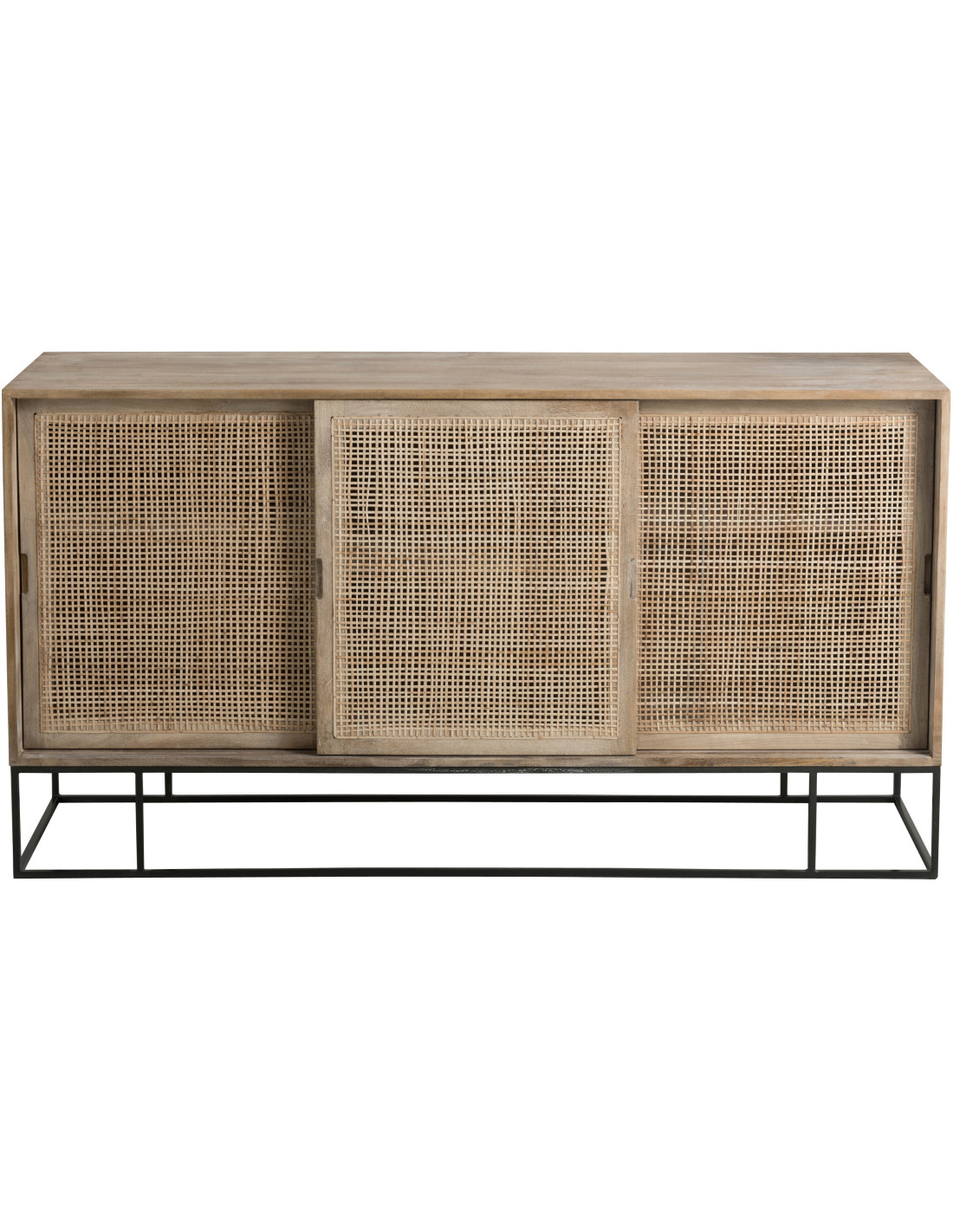 Meuble De Bar 3 étagères Harlem II – Bois De Manguier Et Métal, Style Industriel, 120x45x100 Cm