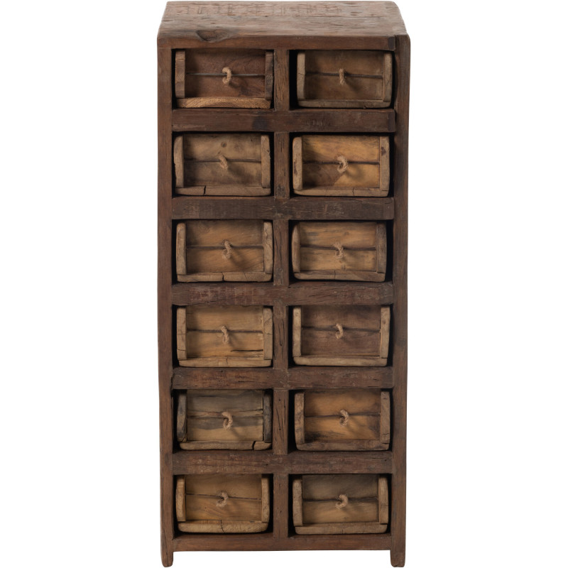 Meuble d'apothicaire 12 tiroirs Franklin en bois recyclé J-Line - 3