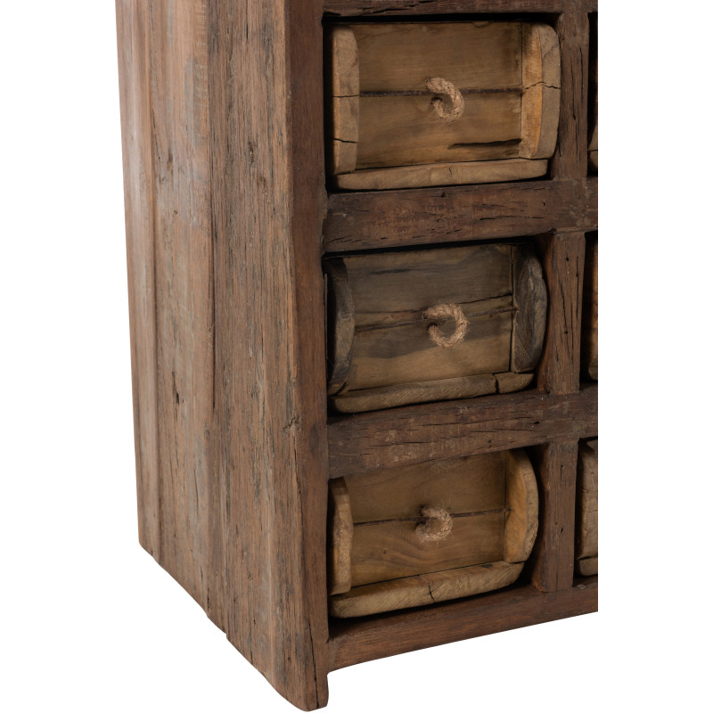 Meuble d'apothicaire 12 tiroirs Franklin en bois recyclé J-Line - 7