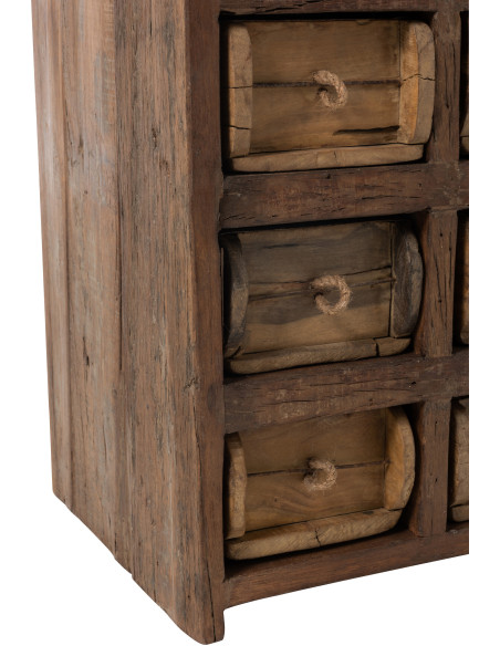 Meuble d'apothicaire 12 tiroirs Franklin en bois recyclé J-Line - 7