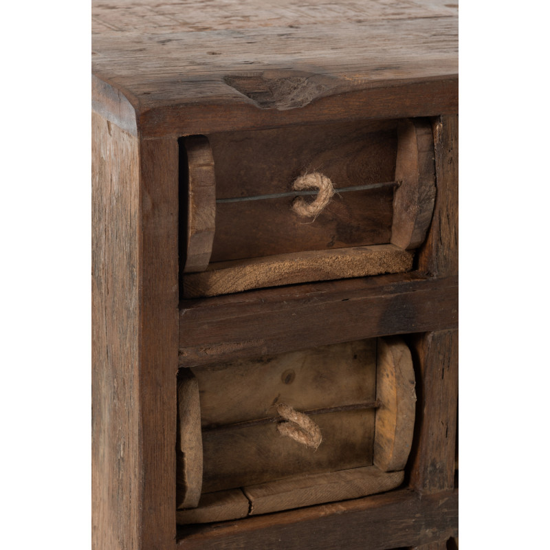 Meuble d'apothicaire 12 tiroirs Franklin en bois recyclé J-Line - 9