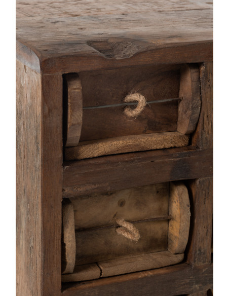 Meuble d'apothicaire 12 tiroirs Franklin en bois recyclé J-Line - 9