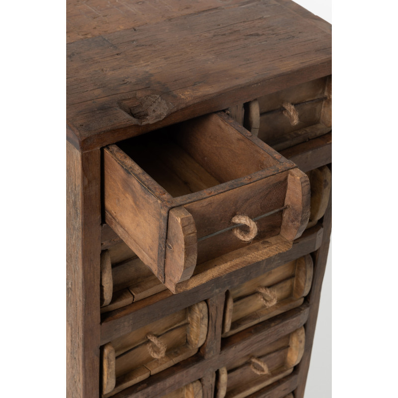 Meuble d'apothicaire 12 tiroirs Franklin en bois recyclé J-Line - 10