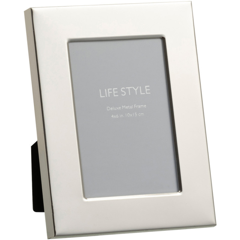 Cadre photo Bord large Stymia en Métal Argenté pour photo 10x15 - 1