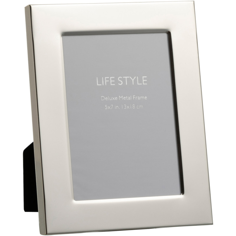 Cadre photo Bord large Stymia en Métal Argenté pour photo 13x18 - 1