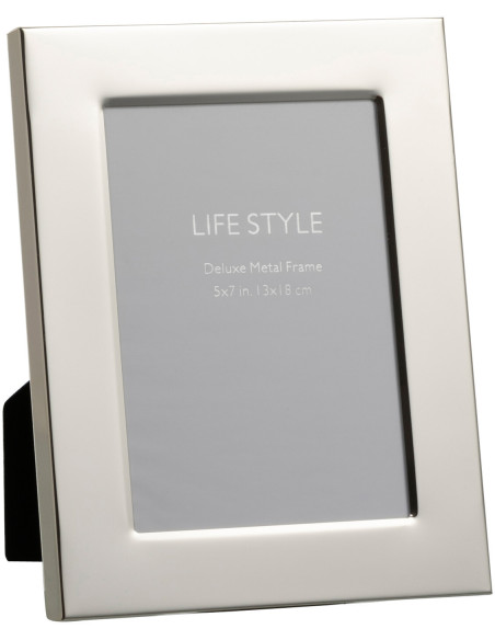 Cadre photo Bord large Stymia en Métal Argenté pour photo 13x18 - 1