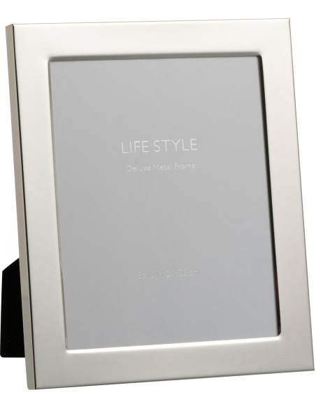 Cadre photo Bord large Stymia en Métal Argenté pour photo 20x25 - 1