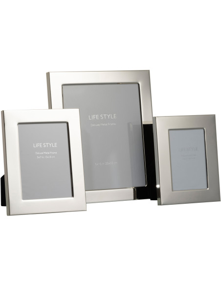 Cadre photo Bord large Stymia en Métal Argenté pour photo 20x25 - 2