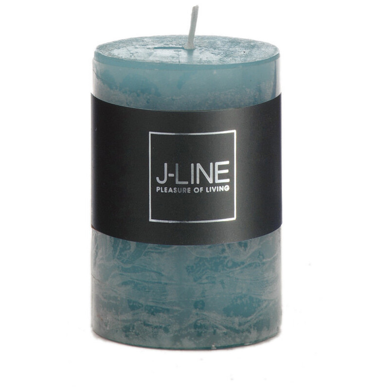 Bougie Cylindrique Bleu azur J-Line en Cire 18 heures Hauteur 7 cm - 1